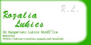 rozalia lukics business card